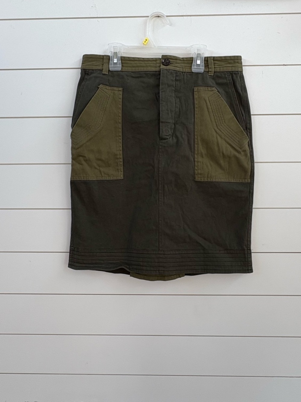 Zara SRPLS Two-Tone Olive Utility Mini Skirt